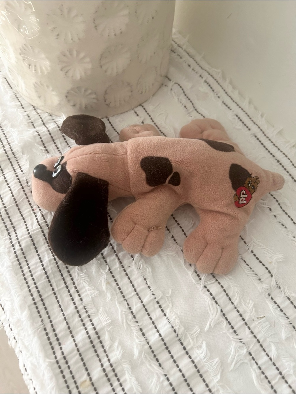 Vintage 1985 Tonka Pound Puppy 8” Newborns Floppy Ears Heart Patch